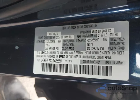 2018 Mazda Cx-5 Touring from USA, damaged, VIN JM3KFACMXJ1426857